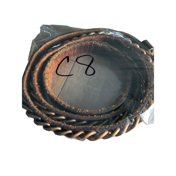 Banana Republic Brown Genuine Leather Belt Copper Chain Belt Size M C8 main image 4